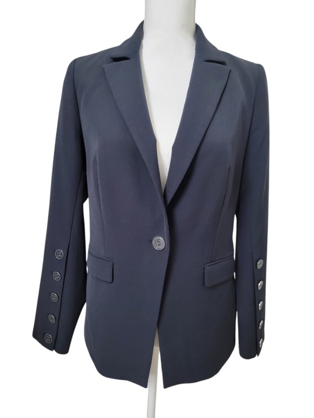 Laundry by Shelli Segal Size 6 Navy Blue Single Button Blazer